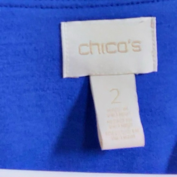 Chico's Royal Blue Blazer with Black Zipper Accents - Picture 5 of 7